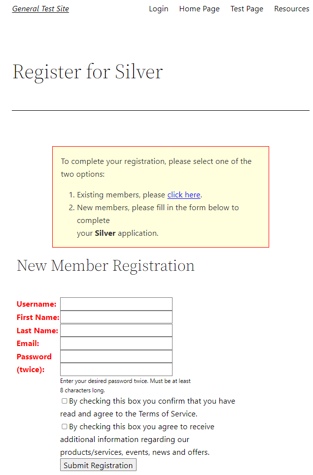 Member Registration - WishList Member