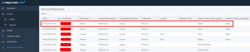 ResponseSuite Integration with WishList Member - View Survey Results