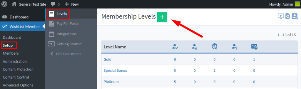 Create a Membership Level using WishList Member