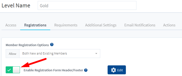 WishList Member Registration Settings