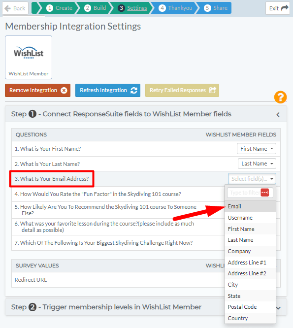 ResponseSuite Integration with WishList Member - Connect