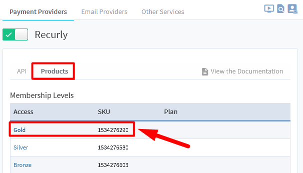 Recurly Integration with WishList Member - Products