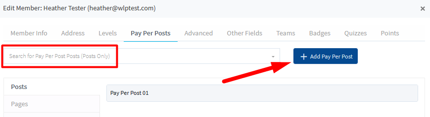 Manage Members - Pay Per Posts