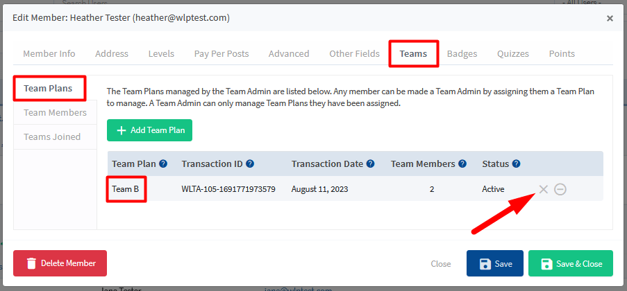 Manage Members - Team Accounts