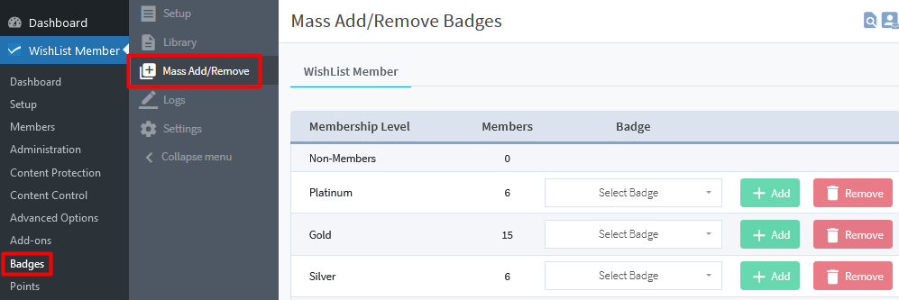 CourseCure Badges - Badge Mass/Add Remove